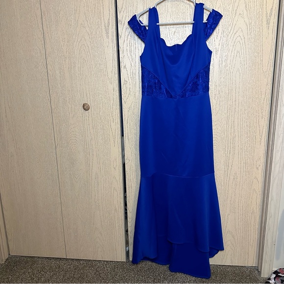 Alexa B Nites Blue Formal Floor Length Gown 12 - Picture 2 of 13